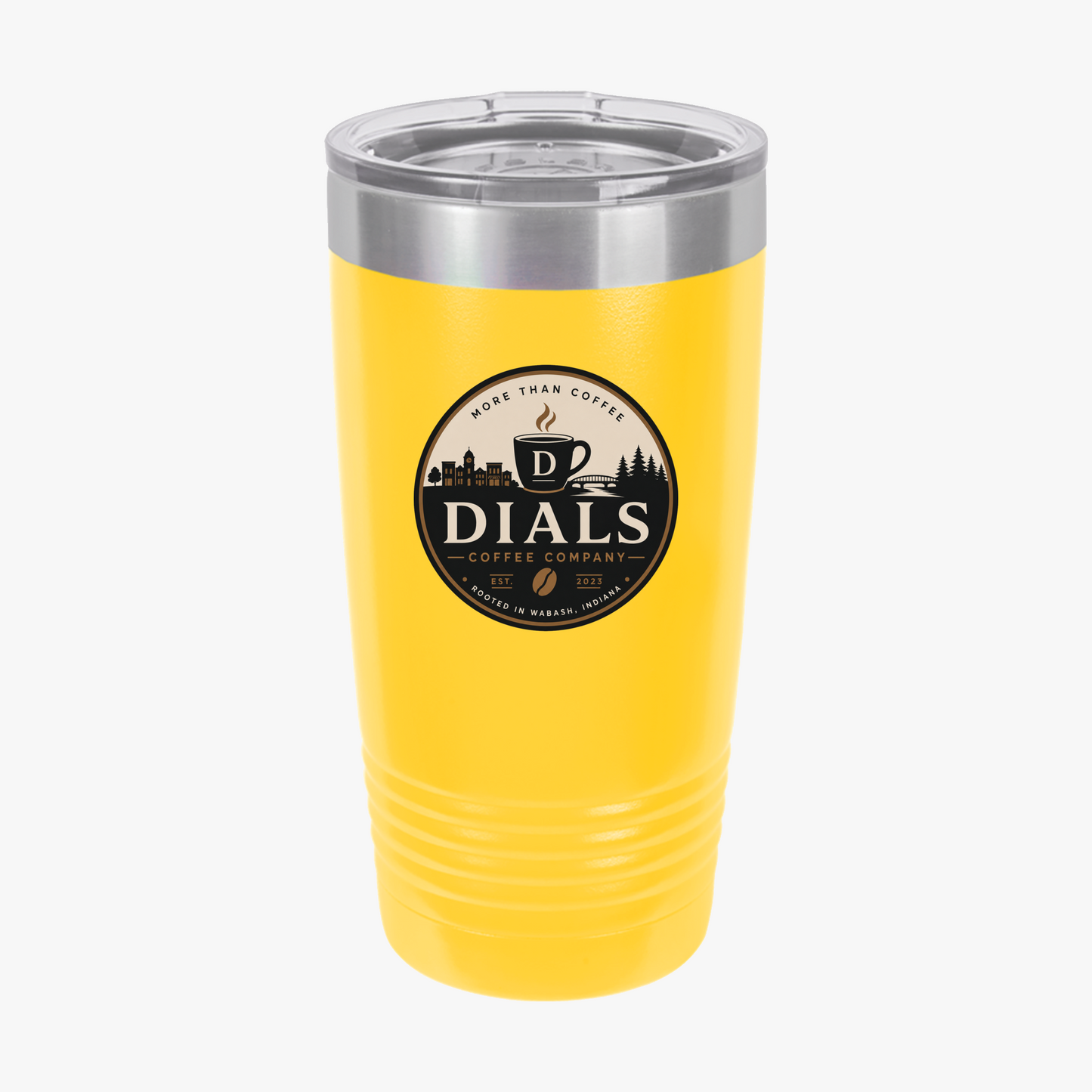 Yellow Dials Coffee Company 20 oz insulated travel tumbler