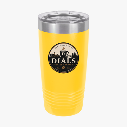 Yellow Dials Coffee Company 20 oz insulated travel tumbler