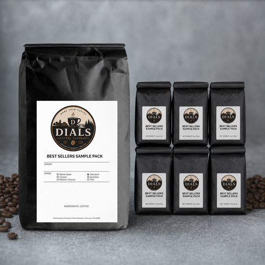 Dials Coffee Company Best Sellers Coffee Sample Pack with six 2-ounce coffee packets